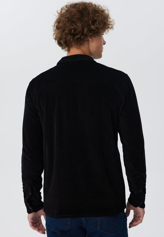 Leela Cotton 9233-021 | Unisex Cord Jacke - Schwarz Auslauf