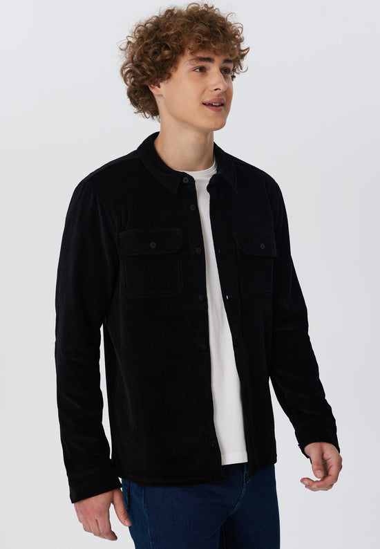 Leela Cotton 9233-021 | Unisex Cord Jacke - Schwarz Auslauf