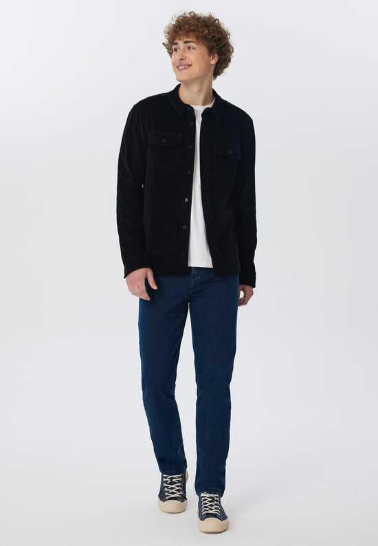 Leela Cotton 9233-021 | Unisex Cord Jacke - Schwarz Auslauf