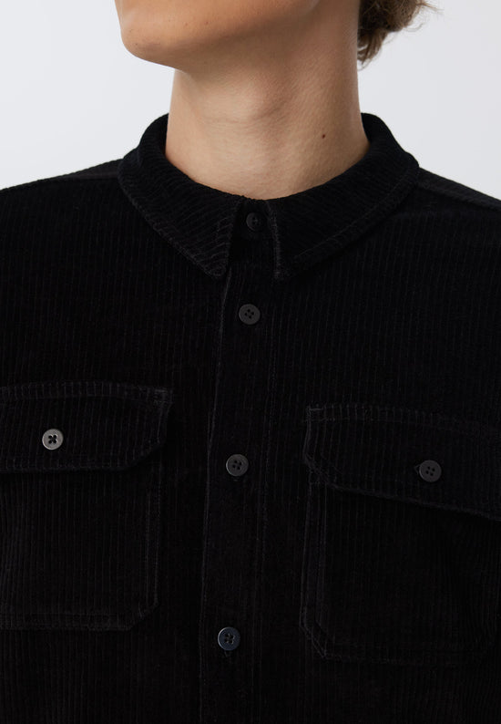 Leela Cotton 9233-021 | Unisex Cord Jacke - Schwarz Auslauf