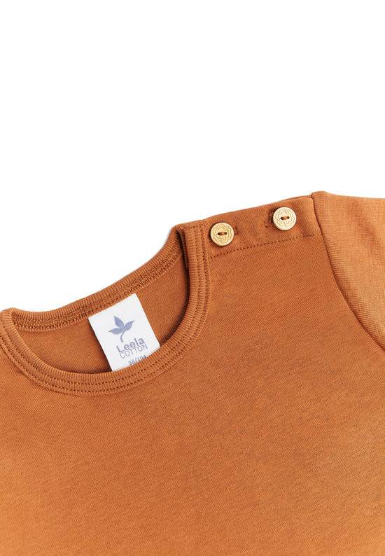 Leela Cotton 2010 MK | Basic Kurzarmshirt - Mokka Fabrik Onlineshop