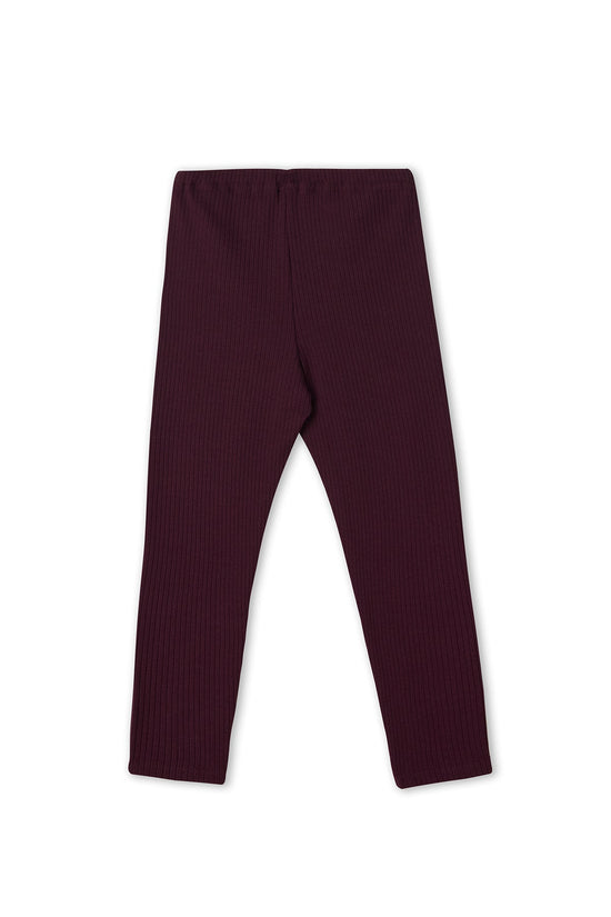 Leela Cotton 2052 AU | Ripp-Leggings - Aubergine Online Shopping