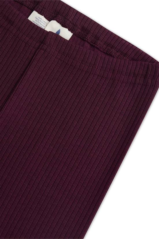 Leela Cotton 2052 AU | Ripp-Leggings - Aubergine Online Shopping