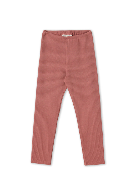 Leela Cotton 2052 WR | Ripp-Leggings - Dunkel Mauve Preisnachlass
