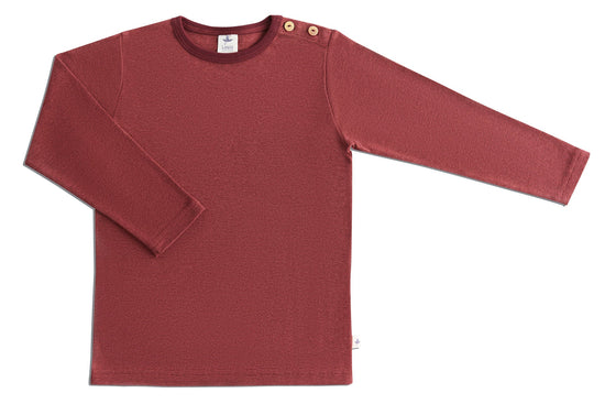 Leela Cotton 2060 KT | Baby Basic Langarmshirt - Kaffee/Rostrot Saisonschlussverkauf