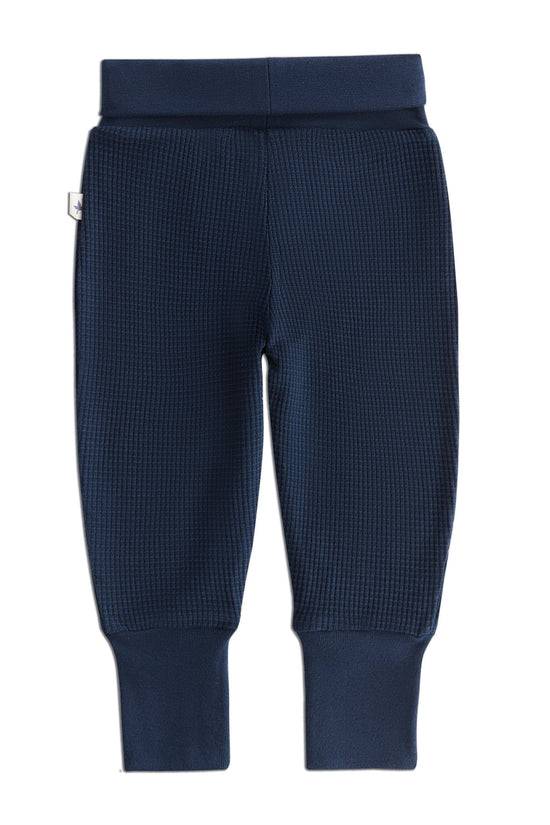 Leela Cotton 2869 ID | Waffel Strick Babyhose breiter Bund - Indigo Vatertagsangebot