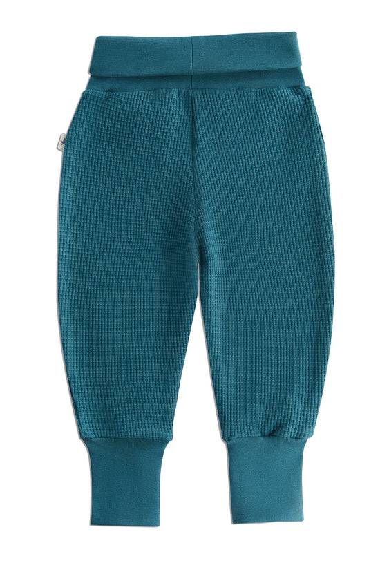 Leela Cotton 2869 TN | Waffel Strick Babyhose breiter Bund - Tanne Valentinstagsangebot