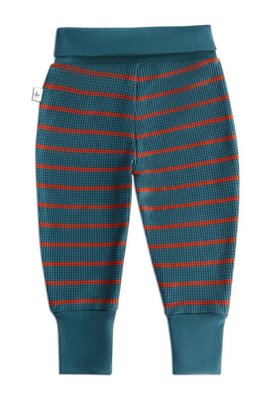 Leela Cotton 2869 WS | Waffel Strick Babyhose breiter Bund - Tanne/Tabasco Jubiläumsangebot