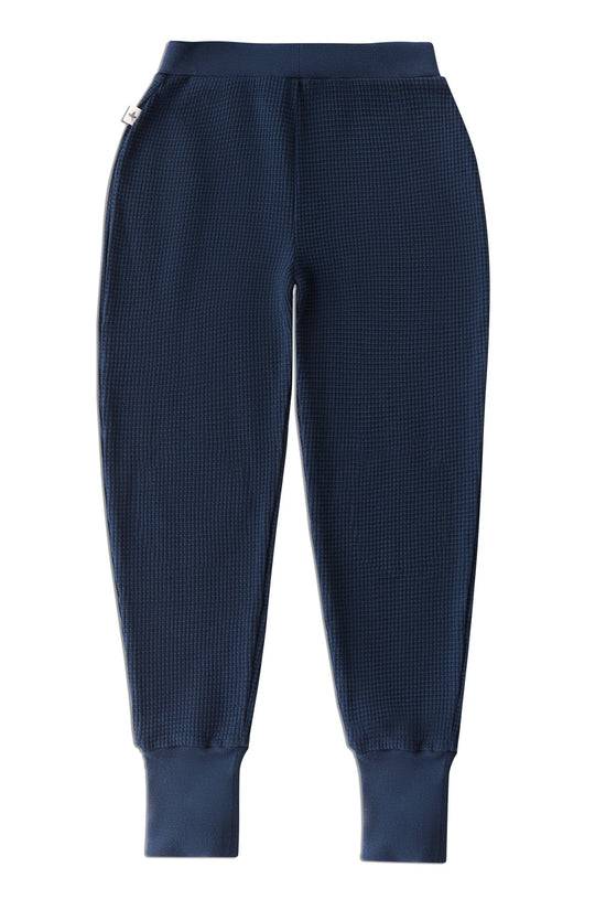 Leela Cotton 2879 ID | Waffel Strick Kinderhose - Indigo Lagerräumung