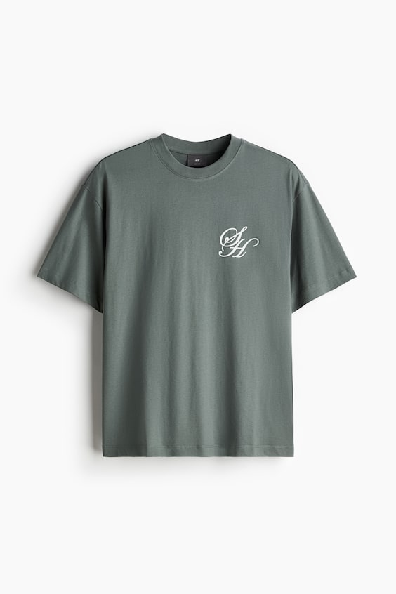 ﻿HM Bedrucktes T-Shirt in Loose Fit Riesige Rabatte