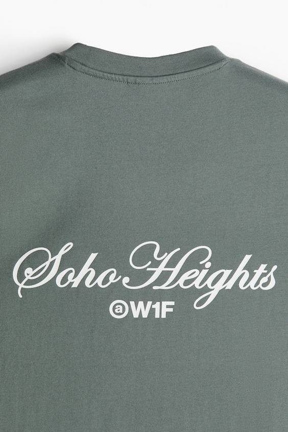 ﻿HM Bedrucktes T-Shirt in Loose Fit Riesige Rabatte
