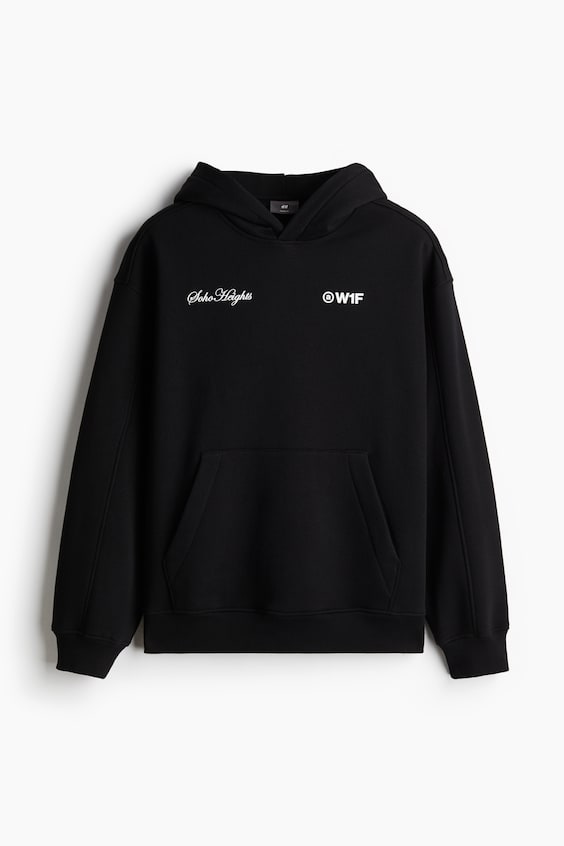 HM Bedruckter Hoodie in Oversized Fit Im Verkauf