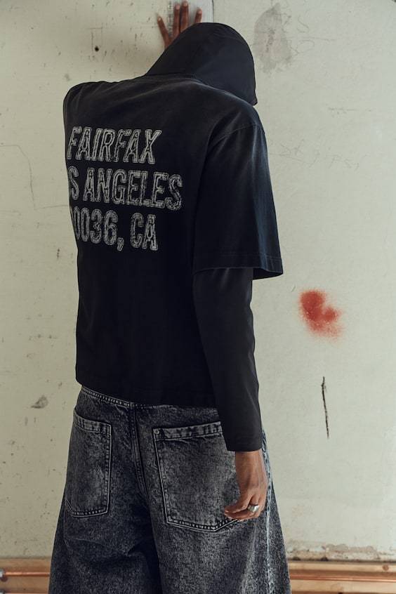 HM Bedrucktes T-Shirt in Oversized Fit Verkauf