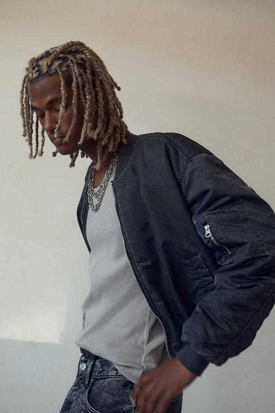 HM Oversized Pilotenjacke im Washed-Look Schlussverkauf
