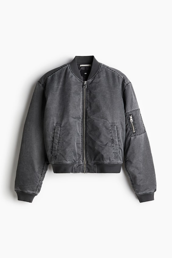 HM Oversized Pilotenjacke im Washed-Look Schlussverkauf