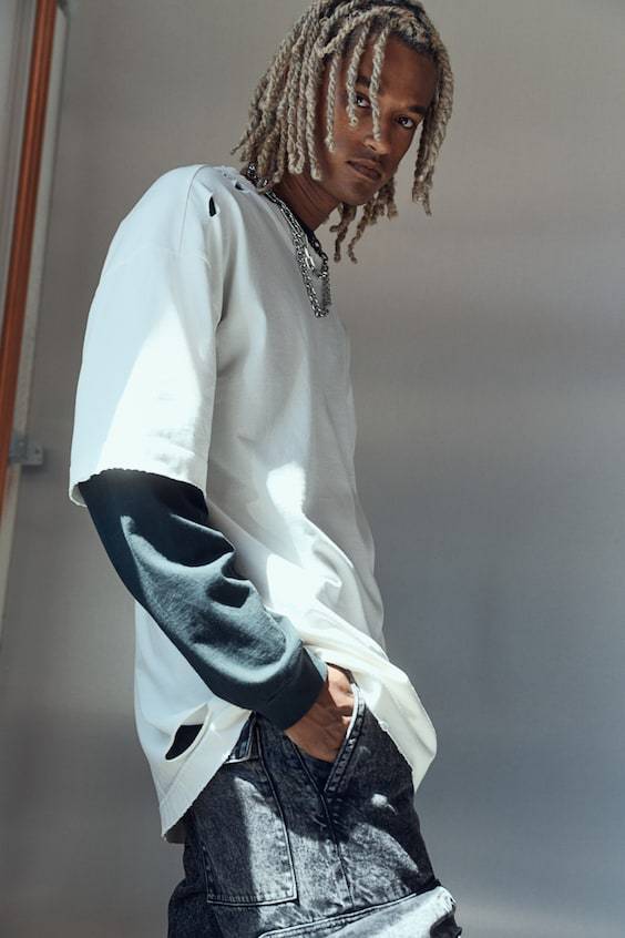 HM Oversized T-Shirt im Worn-Look Günstiger Verkauf