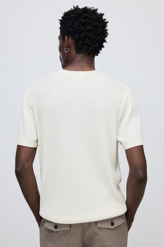 HM T-Shirt in Rippstrick Regular Fit Fabrik Onlineshop