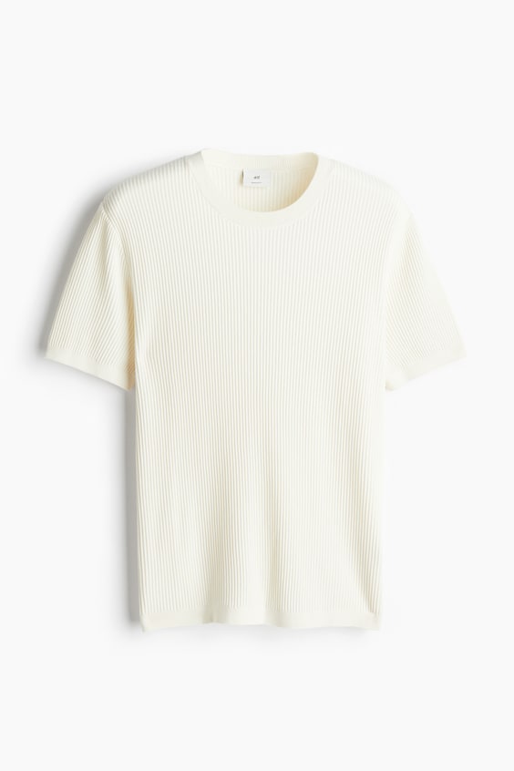 HM T-Shirt in Rippstrick Regular Fit Fabrik Onlineshop