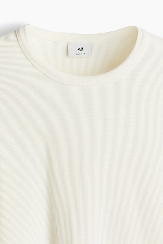 HM Langarmshirt mit Waffelstruktur in Regular Fit Versandkostenfrei