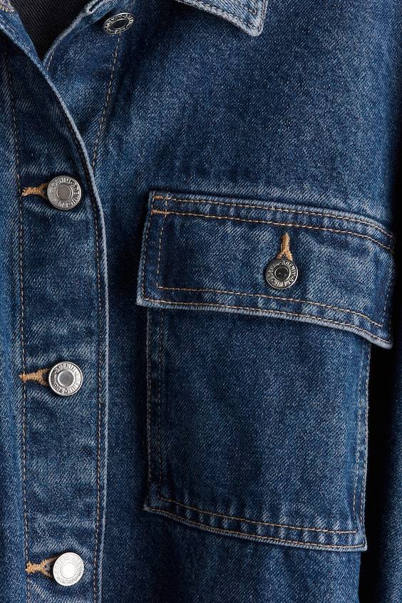 HM Denimjacke mit Bindegürtel Große Rabatte