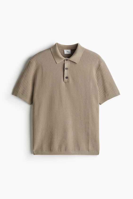 HM Poloshirt mit Struktur in Regular Fit Zeitlich begrenztes Angebot