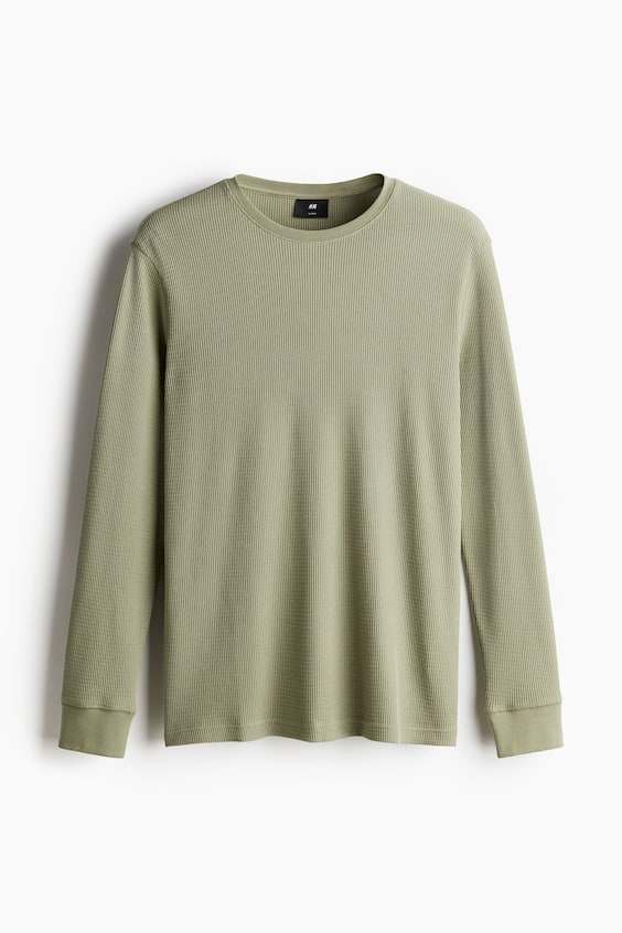 HM Shirt aus Waffeljersey in Slim Fit Bestseller