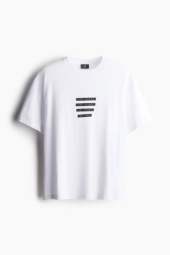 HM Bedrucktes T-Shirt in Loose Fit Neueste Stile