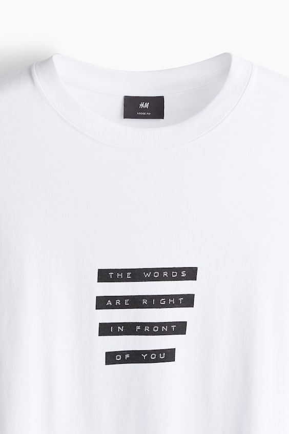 HM Bedrucktes T-Shirt in Loose Fit Neueste Stile