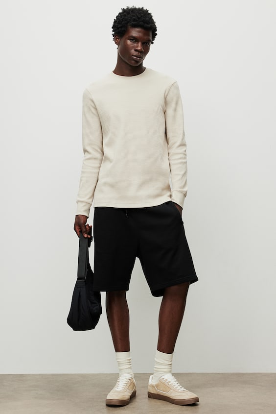 HM Shirt aus Waffeljersey in Slim Fit Bis zu 60% Rabatt