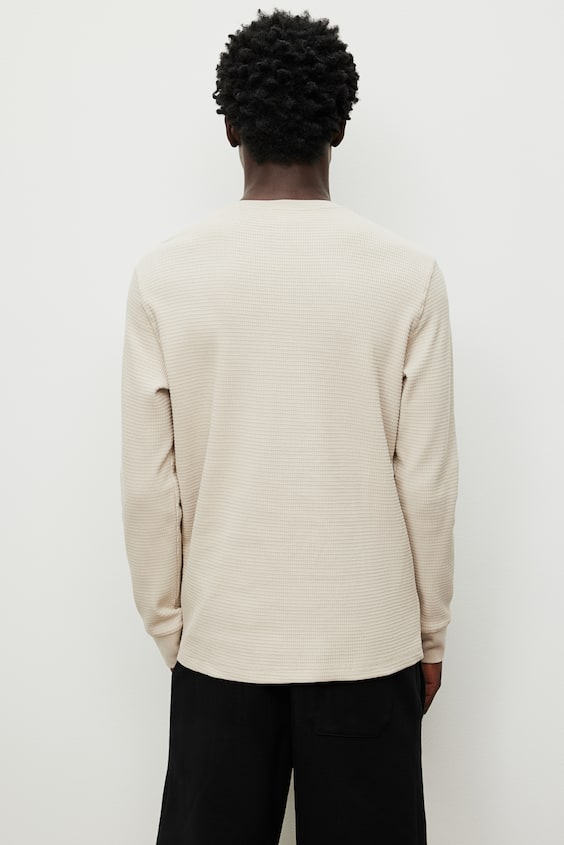 HM Shirt aus Waffeljersey in Slim Fit Bis zu 60% Rabatt