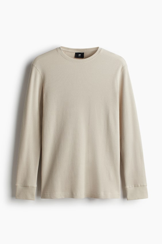 HM Shirt aus Waffeljersey in Slim Fit Bis zu 60% Rabatt