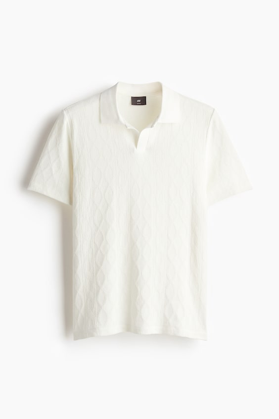 HM Strukturiertes Poloshirt in Slim Fit Großer Ausverkauf
