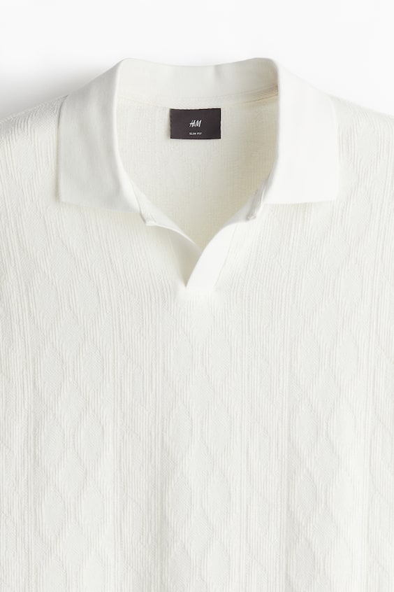 HM Strukturiertes Poloshirt in Slim Fit Großer Ausverkauf