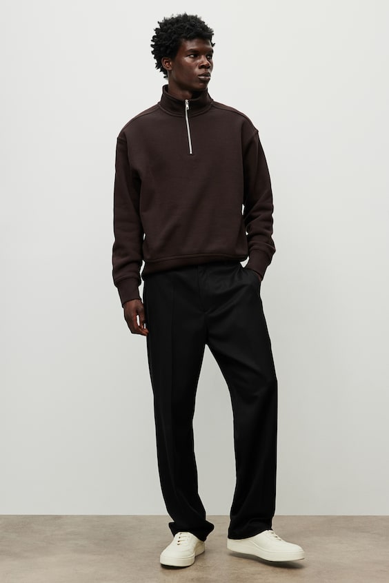 HM Sweatshirt mit Zipper in Loose Fit Flash Sale