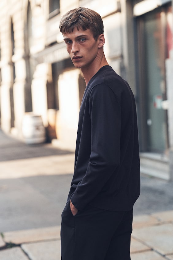HM Feinstrick-Cardigan in Regular Fit Black Friday