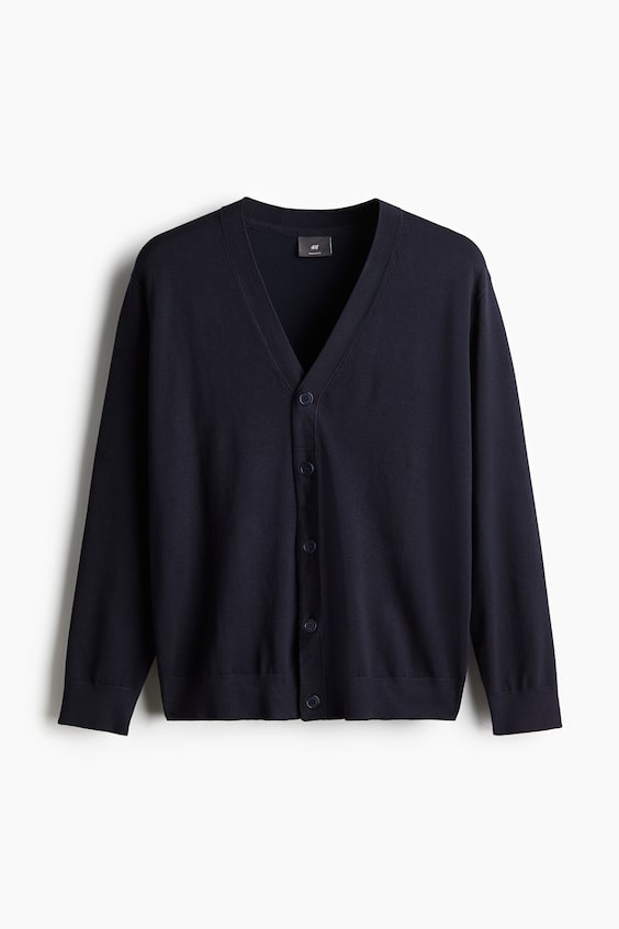 HM Feinstrick-Cardigan in Regular Fit Black Friday