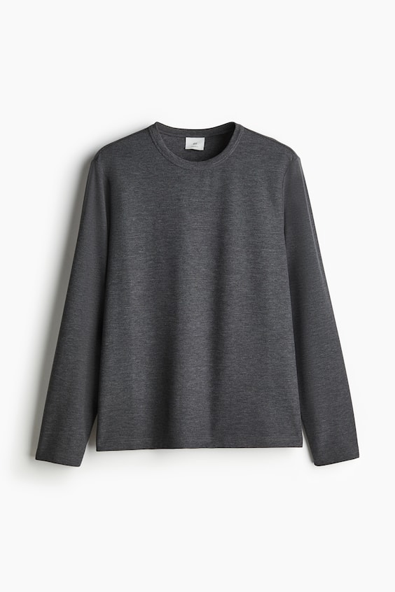 HM Langarmshirt mit Waffelstruktur in Regular Fit Weihnachtsangebot
