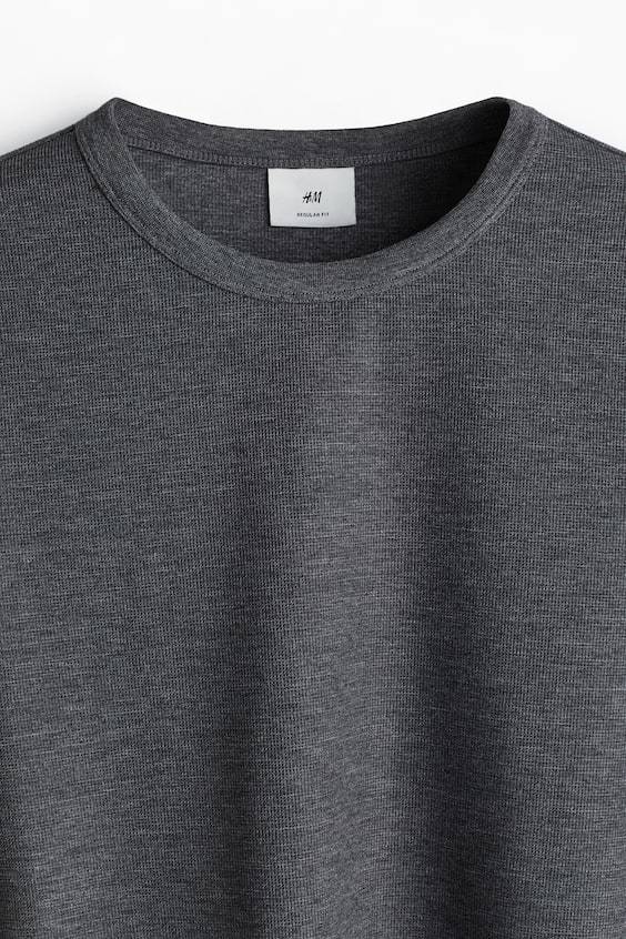 HM Langarmshirt mit Waffelstruktur in Regular Fit Weihnachtsangebot