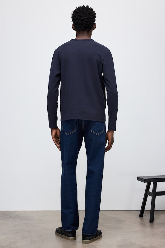 HM Langarmshirt mit Waffelstruktur in Regular Fit Räumungsverkauf
