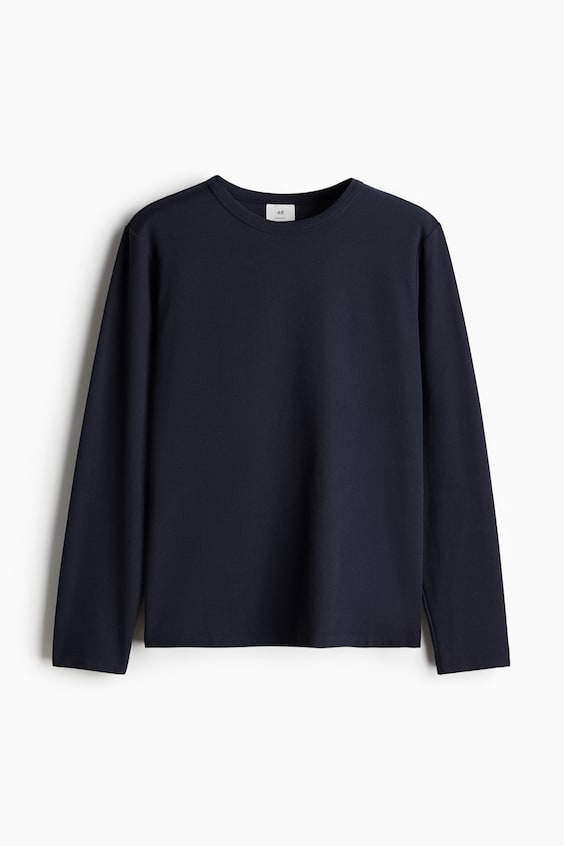 HM Langarmshirt mit Waffelstruktur in Regular Fit Räumungsverkauf