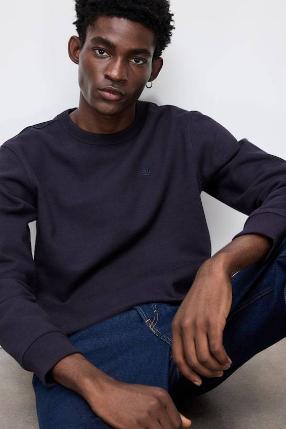 HM Sweatshirt mit Motivstickerei in Regular Fit Sonderangebote