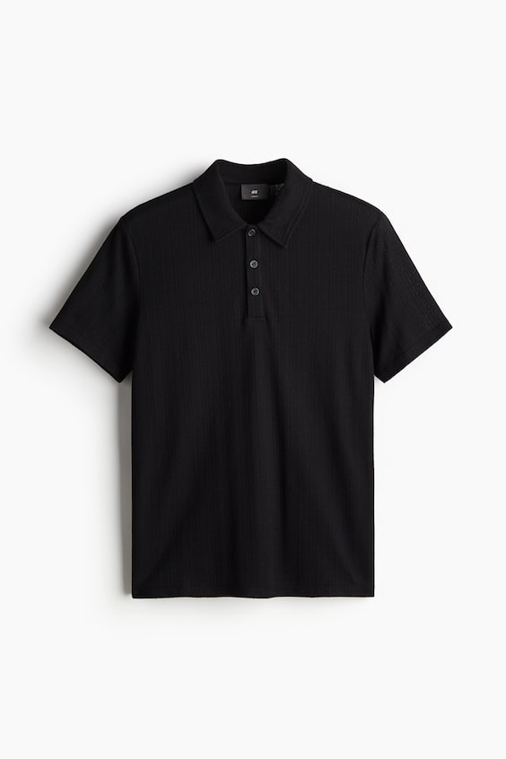 HM Poloshirt aus Strukturjersey in Slim Fit Wochenangebot