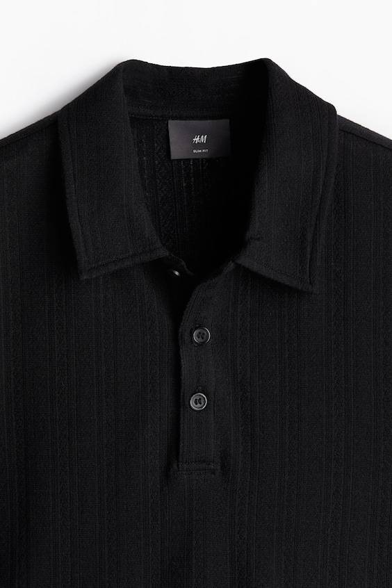 HM Poloshirt aus Strukturjersey in Slim Fit Wochenangebot