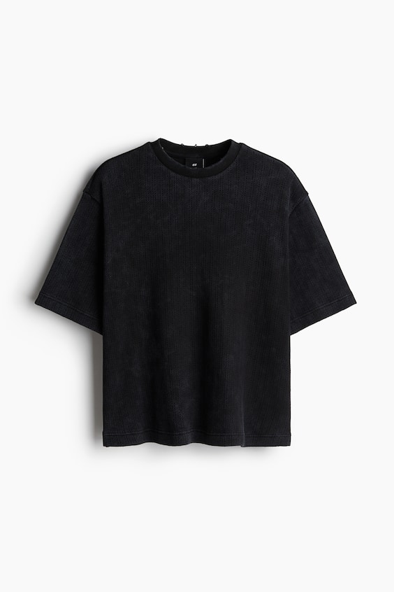 HM Kastiges T-Shirt aus Pointelle-Jersey Im Verkauf