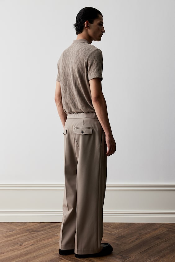 HM Strukturiertes Poloshirt in Slim Fit Auslauf