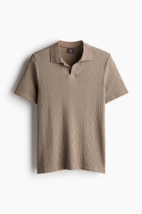 HM Strukturiertes Poloshirt in Slim Fit Auslauf