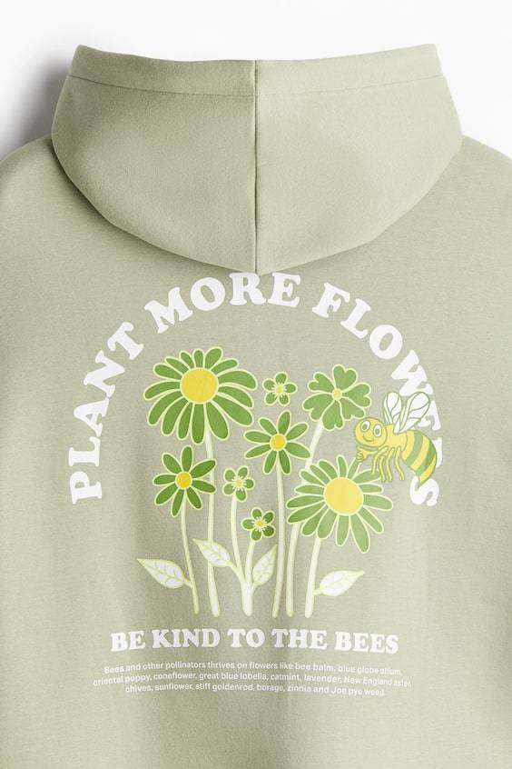 HM Bedruckter Hoodie in Oversized Fit Großer Ausverkauf