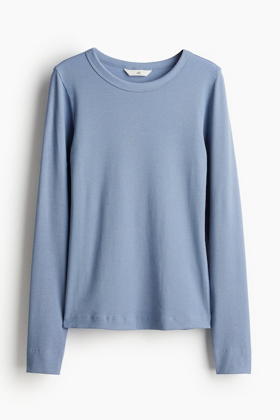 HM Geripptes Shirt aus Modalmix Bis zu 50% Rabatt