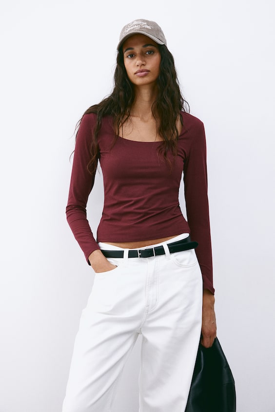 HM Langarmshirt aus Jersey Bis zu 55% Rabatt