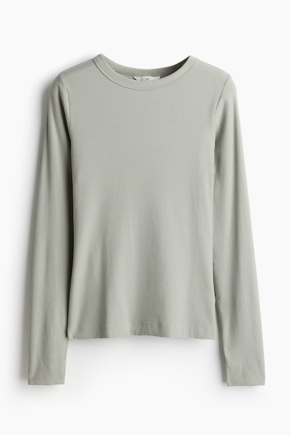 HM Geripptes Shirt aus Modalmix Fabrik Onlineshop